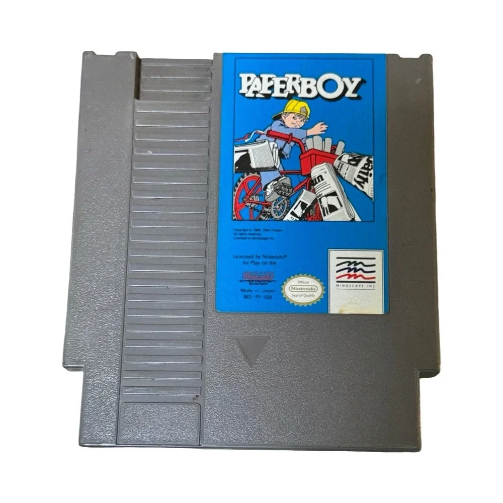 Paperboy Nintendo NES‎ Video Game Cartridge NES-PY-USA with Dust Sleeve Gray